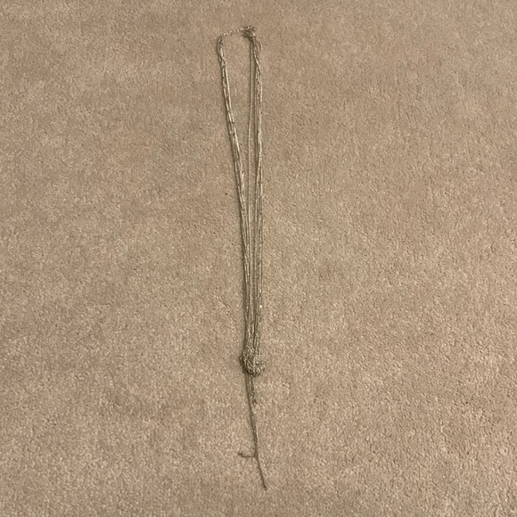 Express Jewelry - Silver long necklace with knotted bottom